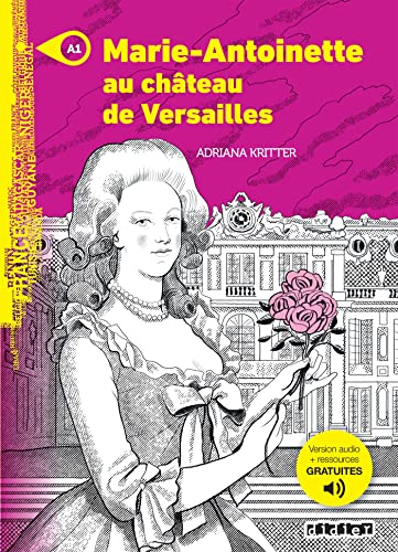 Book cover depicting Marie Antoinette in sketched style, holding roses.