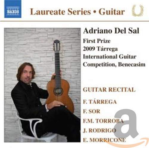CD cover featuring guitarist Adriano Del Sal with his classical guitar.