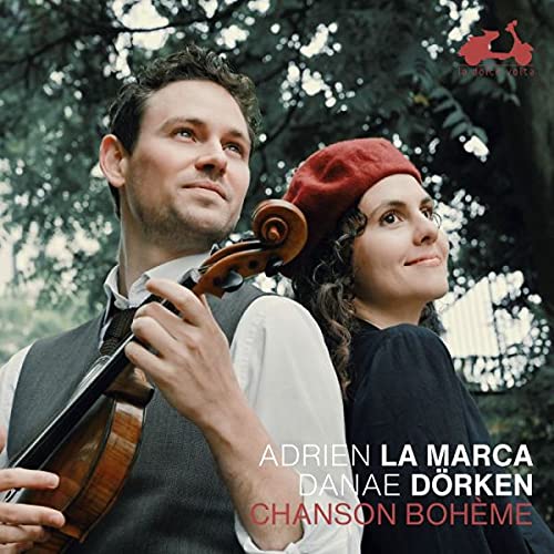 Two musicians with a violin, album cover for “Chanson Bohème.”