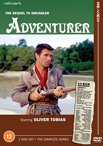 DVD cover for “Adventurer” featuring Oliver Tobias holding a rifle.