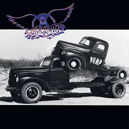 Aerosmith’s “Pump” album cover: black and white truck with “PUMP” text.