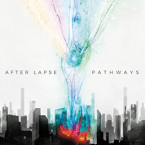 CD cover for After Lapse’s “Pathways” with abstract city skyline.