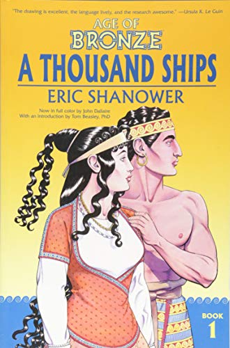 Book cover featuring a man and woman in ancient Greek attire on yellow background.