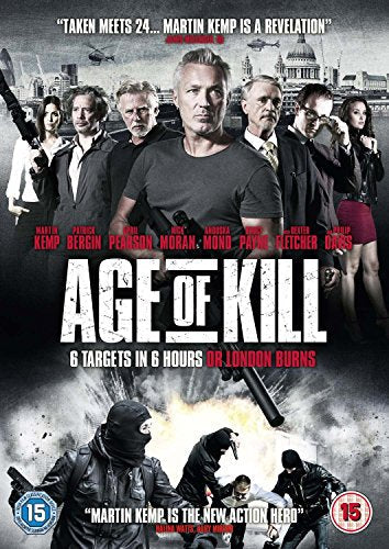 Blu-ray cover for "Age Of Kill" featuring a cast of actors and action scene.