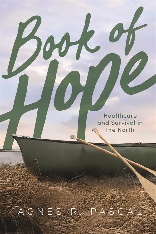 Book cover with white script title over a small boat on water.