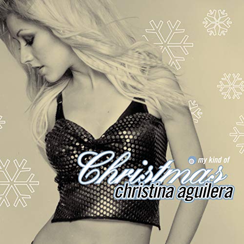 Christina Aguilera album cover, "My Kind of Christmas", with snowflakes.