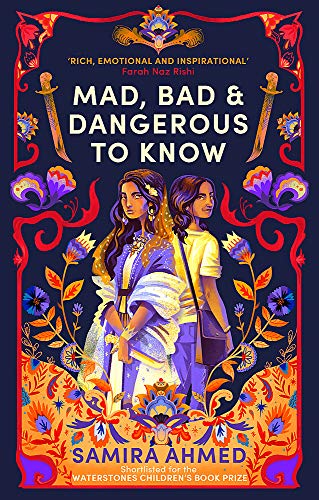Book cover: two young women with ornate floral and dagger designs.