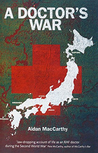 Book cover: "A Doctor's War" with a map of Japan and a red cross.
