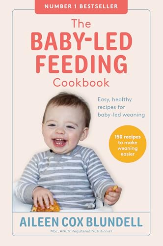 Cookbook cover featuring a smiling baby and the title “The Baby-Led Feeding Cookbook.”