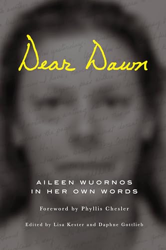 Book cover featuring a faded portrait of Aileen Wuornos and handwritten text.