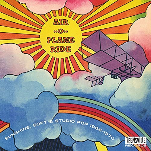 CD cover with a colorful illustration of a biplane and sun.