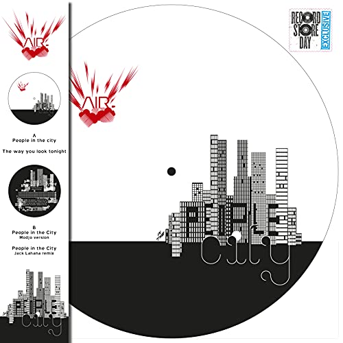 Vinyl record for Air’s “People In The City” with cityscape design.