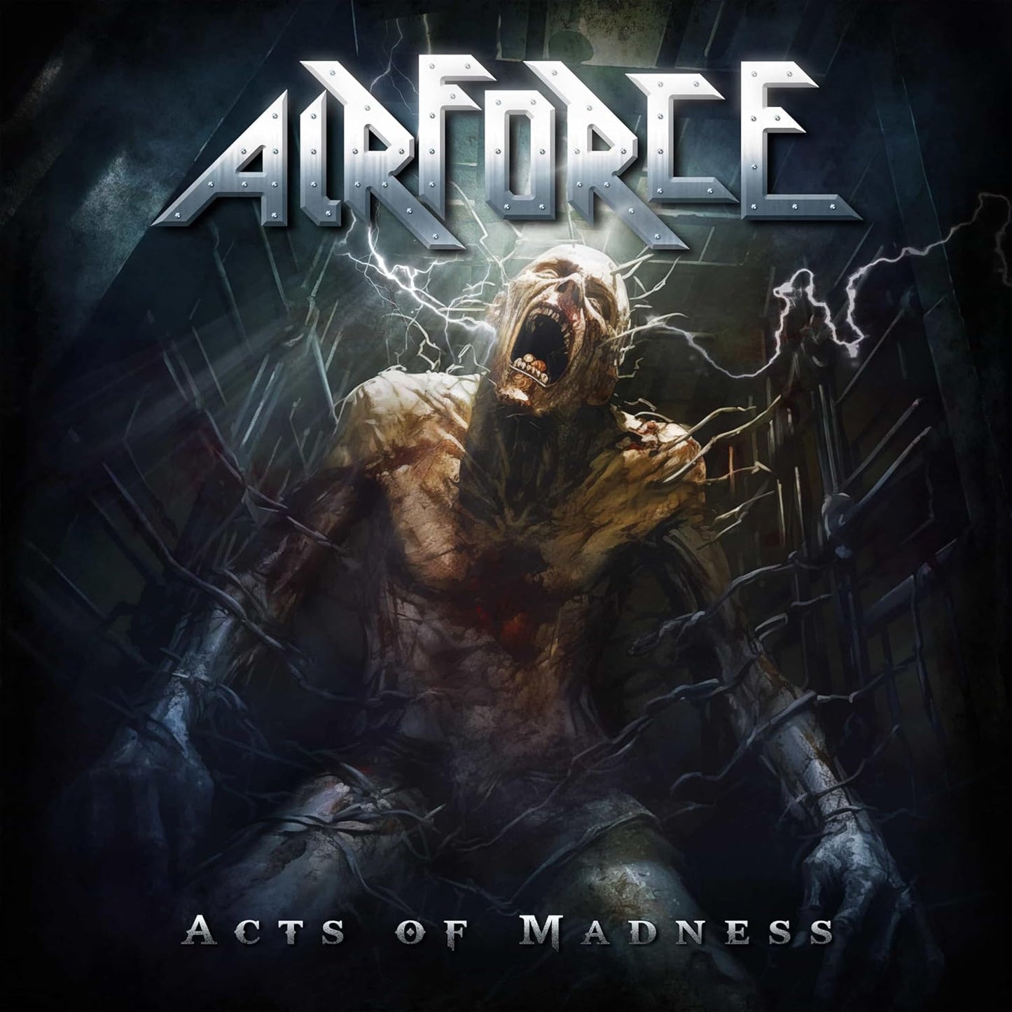 Album cover for Airforce’s “Acts of Madness” featuring a monstrous figure.