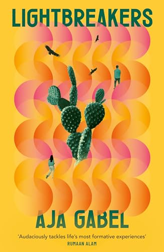 Book cover: “Lightbreakers” with cactus, figures, and colorful overlapping circles.