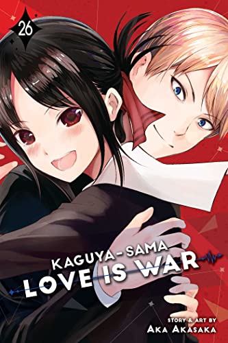 Manga cover featuring Kaguya and Miyuki embracing against a red background, labeled volume 26.