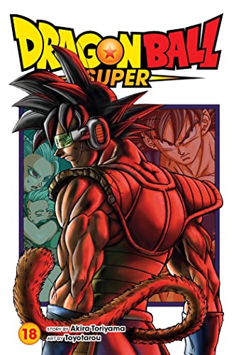 Dragon Ball Super volume 18 manga cover featuring Bardock with a scouter and tail.