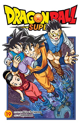 Dragon Ball Super Volume 19 manga cover featuring Goku, Gohan, Goten, and Chi-Chi.