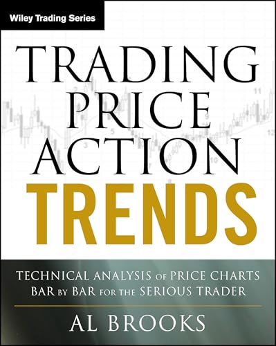 Book cover titled Trading Price Action Trends by Al Brooks with a stock chart background.