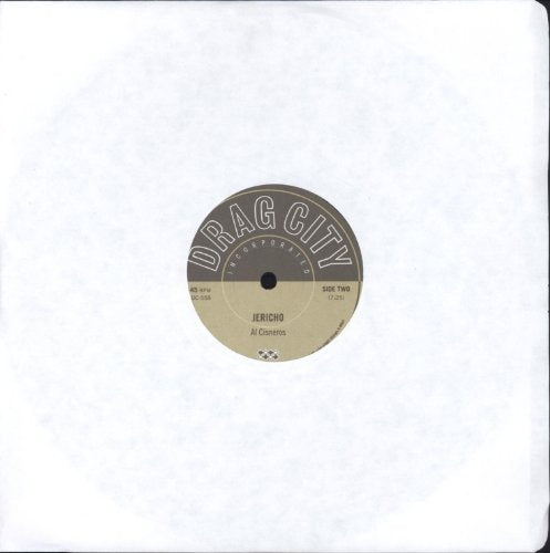 Vinyl record label with "Drag City" and "Jericho" by Al Cisneros text.