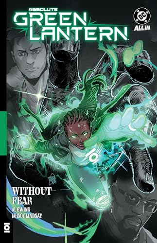 Comic book cover featuring a woman with glowing green energy and two men behind.