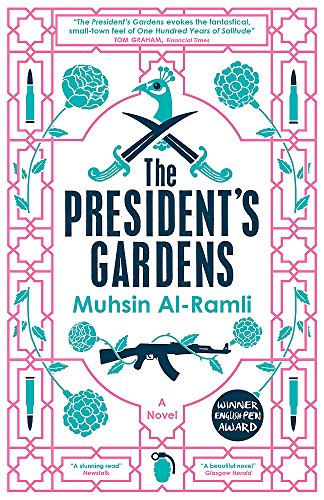 Book cover: āThe Presidentās Gardensā with floral and weapon illustrations.
