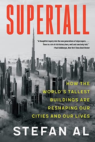 Book cover for “Supertall” featuring a very tall building among a city skyline.