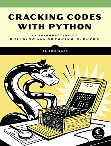 Book cover featuring a cartoon snake wearing glasses and a hat using an Enigma machine.