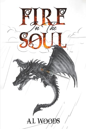 Book cover: "Fire in the Soul" featuring a black dragon in flight.