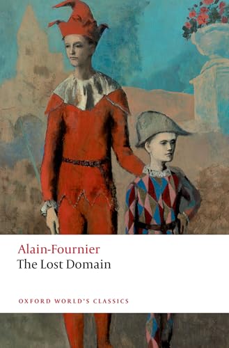Book cover featuring a painting of two figures in jester costumes against a blue background.