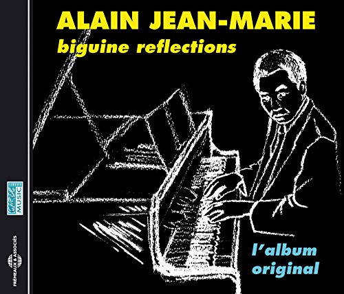CD cover: Alain Jean-Marie at an accordion, sketched in white on black.