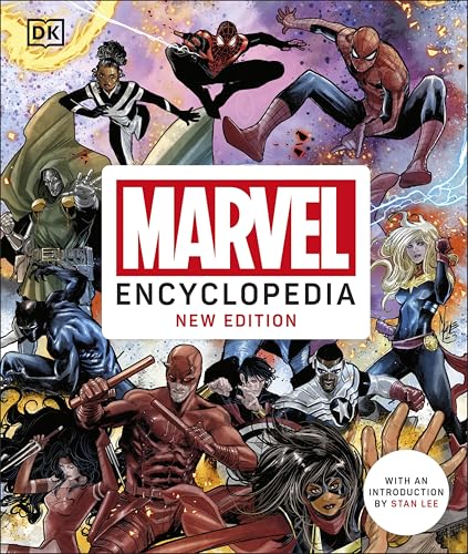 Marvel Encyclopedia New Edition book cover featuring multiple superheroes.