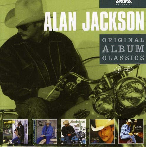 Alan Jackson “Original Album Classics” 5-CD set cover with motorcycle.