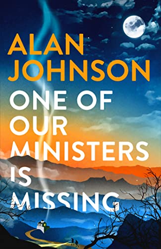 Book cover: "One Of Our Ministers Is Missing" with a nighttime landscape.