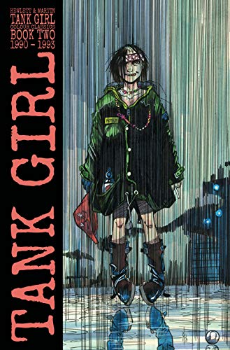 Tank Girl comic book cover featuring a woman in a green jacket, wet street.
