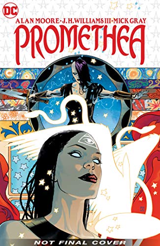Comic book cover: “Promethea,” featuring a woman with long dark hair.