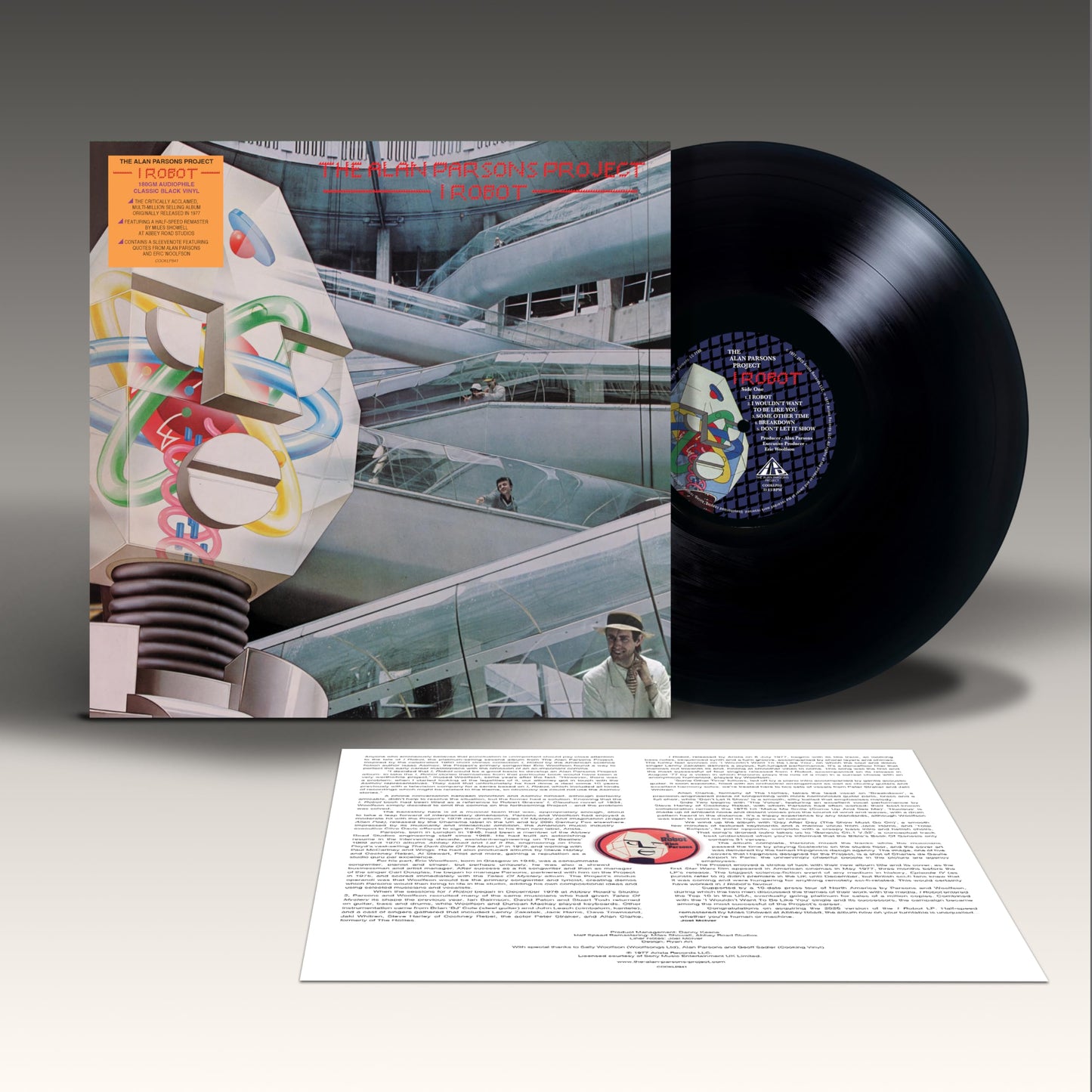 Vinyl record with sleeve, featuring Alan Parsons Project artwork and I Robot title.
