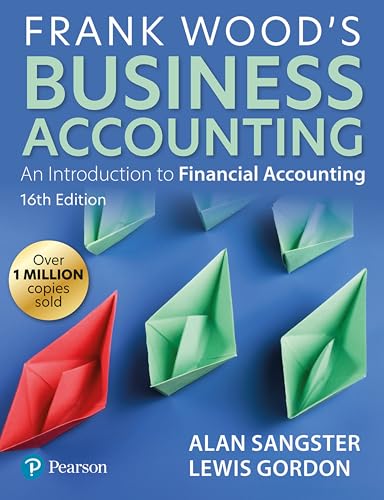Book cover for Frank Wood's Business Accounting 16th Edition featuring paper boats on blue.