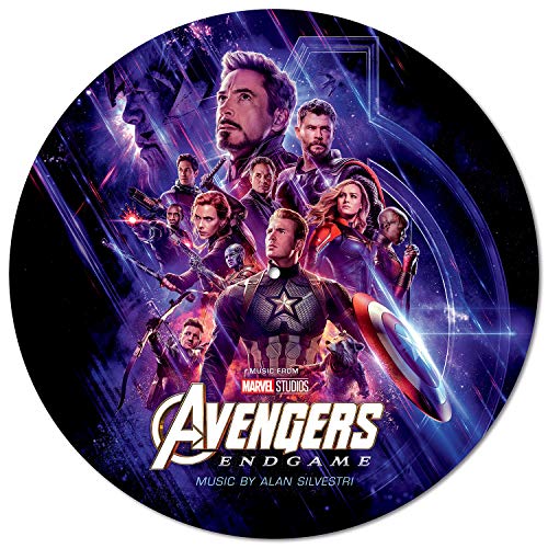 Avengers: Endgame vinyl record featuring Iron Man and Captain America.