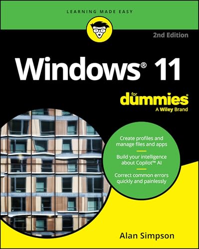 Book cover with Windows 11 logo, colorful graphics, and tech-related imagery on a white background.