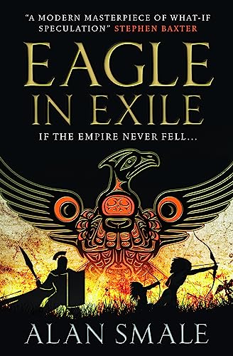 Book cover: "Eagle in Exile" with an eagle and silhouetted figures.