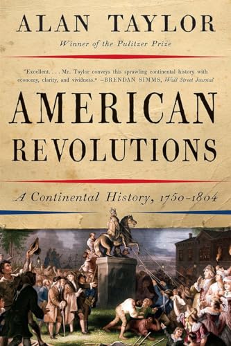 Book cover: “American Revolutions” with historical painting of a battle.