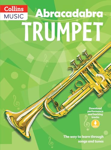 Abracadabra Trumpet pupil’s book cover with a golden trumpet illustration.