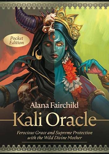Kali Oracle card deck cover featuring a blue-skinned goddess with ornate headdress.