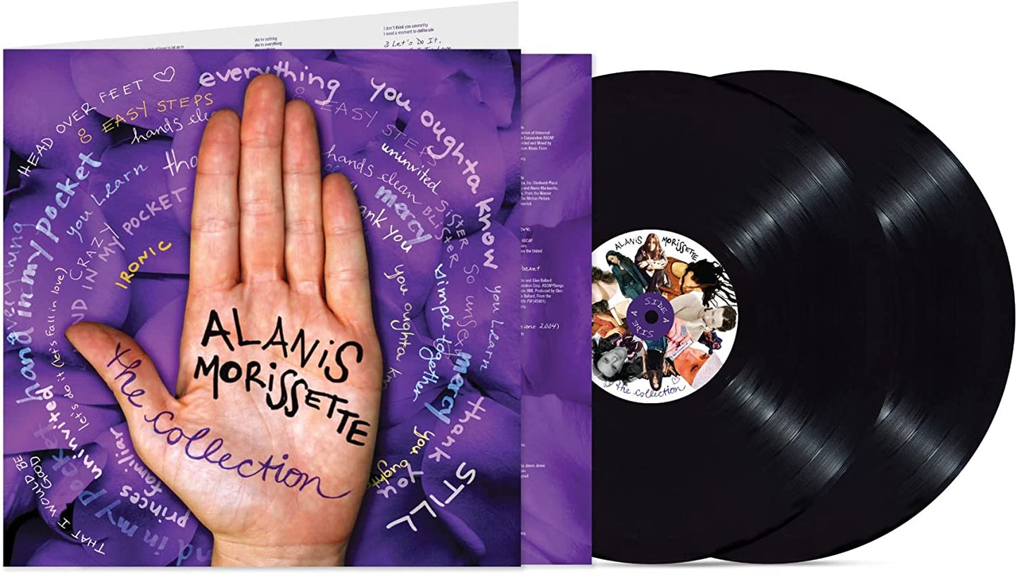 Alanis Morissette’s “The Collection” 2LP vinyl record with purple cover art.