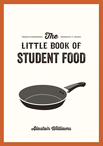 Book cover with title "The Little Book of Student Food" and a frying pan.