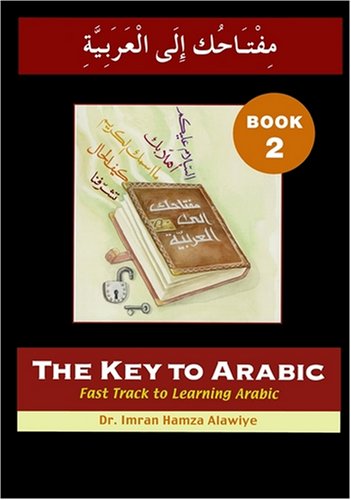 Book cover for “The Key to Arabic: Bk. 2” with an open book illustration.