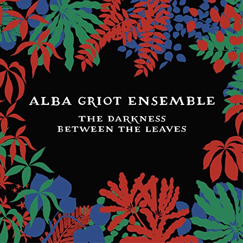 CD cover with black background and colorful, stylized leaf patterns.