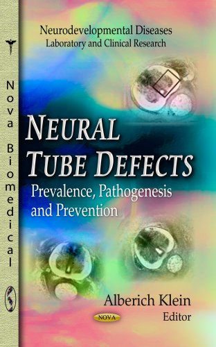 Book cover for "Neural Tube Defects" with medical imagery.