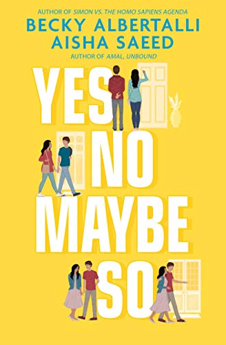 Book cover: "Yes No Maybe So" with illustrated figures on yellow background.