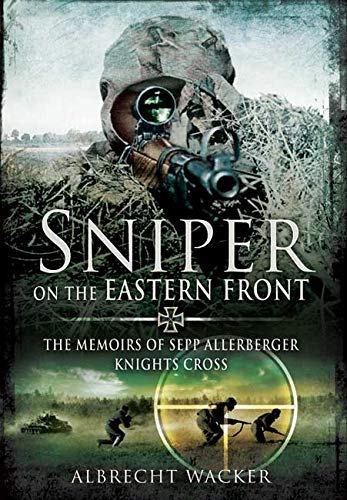 Book cover showing a camouflaged sniper aiming a rifle with a scope in a field.